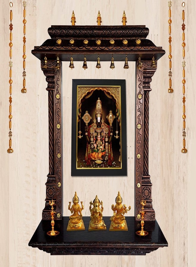 101Temples 101 Temples - Divinity Eternity Spirituality - Venkateswara Swamy|Tirupati Balaji Lakshmi God Wood Rectangular Photo Frame - 13 X 10 Inches, Wall Mount, Multi-Coloured - Image 2